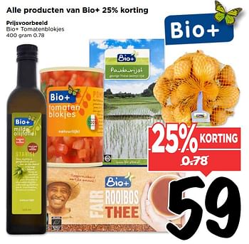 Aanbiedingen Bio+ tomatenblokjes - Bio+ - Geldig van 10/09/2017 tot 16/09/2017 bij Vomar