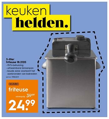 Aanbiedingen Bourgini 3-liter friteuse 18.2120 - Bourgini - Geldig van 09/09/2017 tot 20/09/2017 bij Blokker