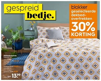 Aanbiedingen Dekbedovertrek - Huismerk - Blokker - Geldig van 09/09/2017 tot 20/09/2017 bij Blokker