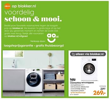 Aanbiedingen Beko wasmachine wtv7732xw1 - Beko - Geldig van 09/09/2017 tot 20/09/2017 bij Blokker