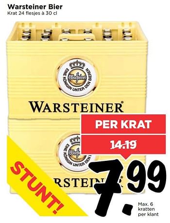 Aanbiedingen Warsteiner bier - Warsteiner - Geldig van 10/09/2017 tot 16/09/2017 bij Vomar
