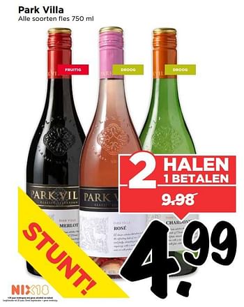 Aanbiedingen Park villa - Rode wijnen - Geldig van 10/09/2017 tot 16/09/2017 bij Vomar