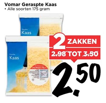Aanbiedingen Vomar geraspte kaas - Huismerk Vomar - Geldig van 10/09/2017 tot 16/09/2017 bij Vomar