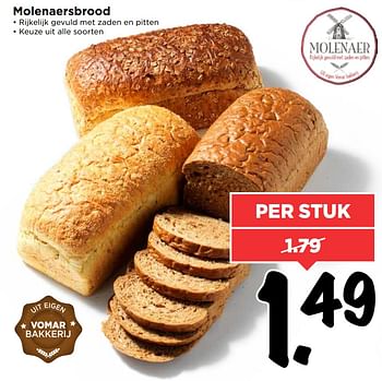 Aanbiedingen Molenaersbrood - Huismerk Vomar - Geldig van 10/09/2017 tot 16/09/2017 bij Vomar