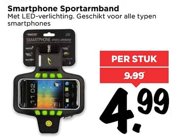 Aanbiedingen Smartphone sportarmband - Huismerk Vomar - Geldig van 10/09/2017 tot 16/09/2017 bij Vomar