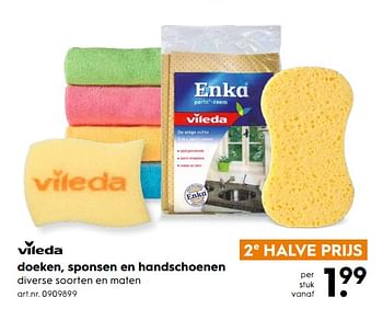Aanbiedingen Doeken, sponsen en handschoenen - Vileda - Geldig van 09/09/2017 tot 20/09/2017 bij Blokker