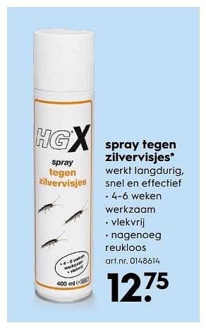 Aanbiedingen Spray tegen zilvervisjes - HG - Geldig van 09/09/2017 tot 20/09/2017 bij Blokker