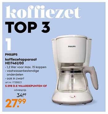 Aanbiedingen Philips koffiezetapparaat hd7461-00 - Philips - Geldig van 09/09/2017 tot 20/09/2017 bij Blokker