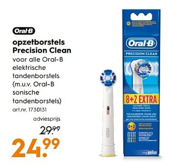Aanbiedingen Opzetborstels precision clean - Oral-B - Geldig van 09/09/2017 tot 20/09/2017 bij Blokker