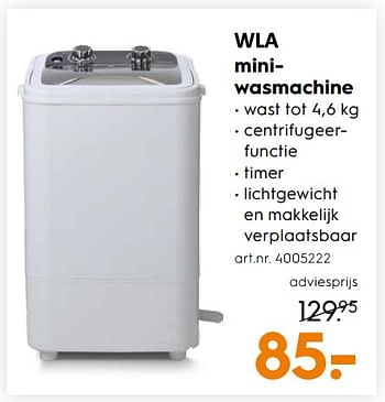 Aanbiedingen Miniwasmachine - WLA - Geldig van 09/09/2017 tot 20/09/2017 bij Blokker