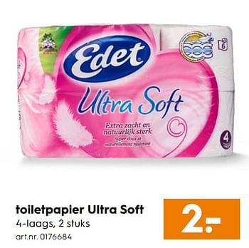 Aanbiedingen Toiletpapier ultra soft - Edet - Geldig van 09/09/2017 tot 20/09/2017 bij Blokker