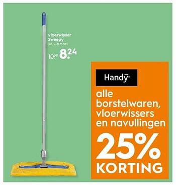 Aanbiedingen Vloerwisser sweepy - Handy - Geldig van 09/09/2017 tot 20/09/2017 bij Blokker