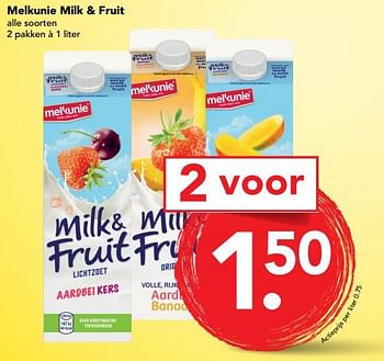 Aanbiedingen Melkunie milk + fruit - Melkunie - Geldig van 10/09/2017 tot 16/09/2017 bij Deen Supermarkten