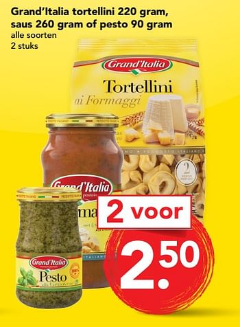 Aanbiedingen Grand`italia tortellini - grand’italia - Geldig van 10/09/2017 tot 16/09/2017 bij Deen Supermarkten