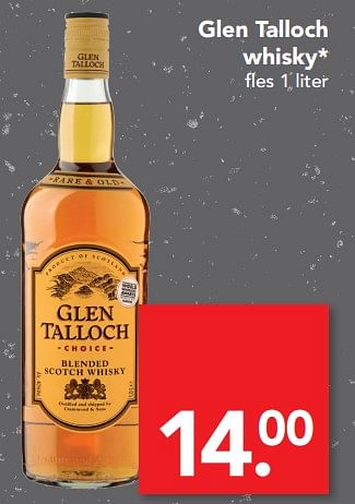 Aanbiedingen Glen talloch whisky - Glen Talloch - Geldig van 10/09/2017 tot 16/09/2017 bij Deen Supermarkten