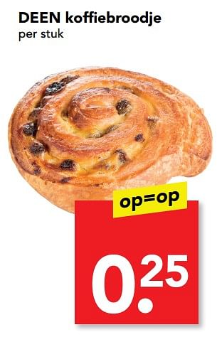 Aanbiedingen Koffiebroodje - Huismerk deen supermarkt - Geldig van 10/09/2017 tot 16/09/2017 bij Deen Supermarkten