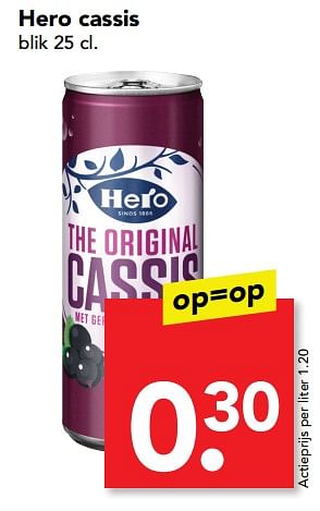 Aanbiedingen Hero cassis - Hero - Geldig van 10/09/2017 tot 16/09/2017 bij Deen Supermarkten
