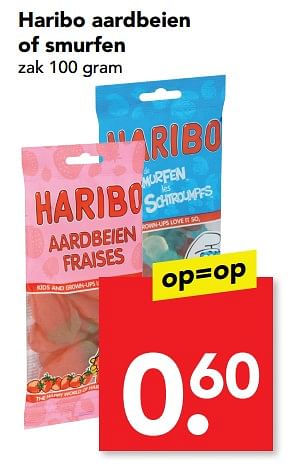 Aanbiedingen Haribo aardbeien of smurfen - Haribo - Geldig van 10/09/2017 tot 16/09/2017 bij Deen Supermarkten