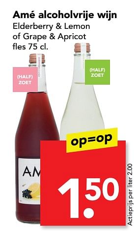 Aanbiedingen Amé alcoholvrije wijn - Witte wijnen - Geldig van 10/09/2017 tot 16/09/2017 bij Deen Supermarkten