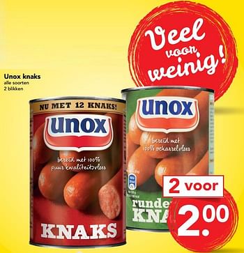 Aanbiedingen Unox knaks - Unox - Geldig van 10/09/2017 tot 16/09/2017 bij Deen Supermarkten