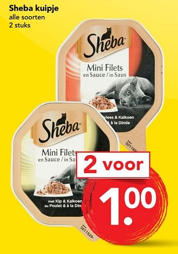 Aanbiedingen Sheba kuipje - Sheba - Geldig van 10/09/2017 tot 16/09/2017 bij Deen Supermarkten