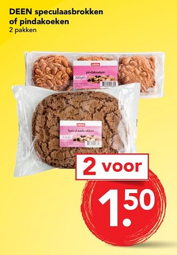 Aanbiedingen Speculaasbrokken of pindakoeken - Huismerk deen supermarkt - Geldig van 10/09/2017 tot 16/09/2017 bij Deen Supermarkten