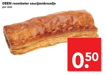 Aanbiedingen Roomboter saucijzenbroodje - Huismerk deen supermarkt - Geldig van 10/09/2017 tot 16/09/2017 bij Deen Supermarkten