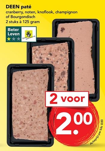 Aanbiedingen Paté - Huismerk deen supermarkt - Geldig van 10/09/2017 tot 16/09/2017 bij Deen Supermarkten