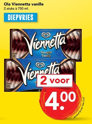 Aanbiedingen Ola viennetta vanille - Ola - Geldig van 10/09/2017 tot 16/09/2017 bij Deen Supermarkten