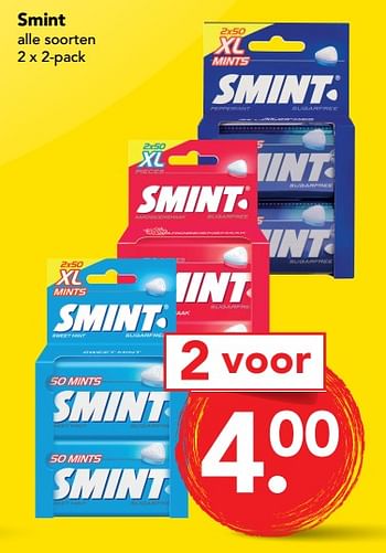 Aanbiedingen Smint - Smint - Geldig van 10/09/2017 tot 16/09/2017 bij Deen Supermarkten