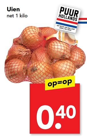 Aanbiedingen Uien - Huismerk deen supermarkt - Geldig van 10/09/2017 tot 16/09/2017 bij Deen Supermarkten