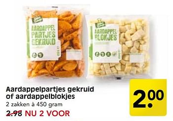 Aanbiedingen Aardappelpartjes gekruid of aardappelblokjes - Huismerk - Em-té - Geldig van 10/09/2017 tot 16/09/2017 bij Em-té