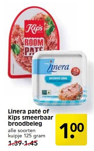 Aanbiedingen Linera paté of kips smeerbaar broodbeleg - Huismerk - Em-té - Geldig van 10/09/2017 tot 16/09/2017 bij Em-té