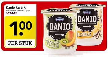 Aanbiedingen Danio kwark - Danone - Geldig van 10/09/2017 tot 16/09/2017 bij Em-té
