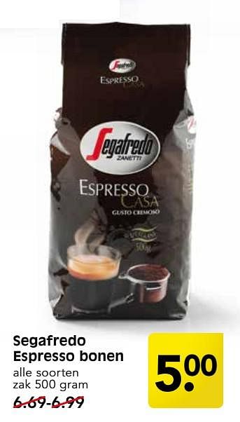 Aanbiedingen Segafredo espresso bonen - Segafredo - Geldig van 10/09/2017 tot 16/09/2017 bij Em-té