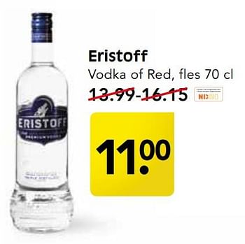 Aanbiedingen Eristoff vodka of red - Eristoff - Geldig van 10/09/2017 tot 16/09/2017 bij Em-té