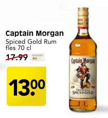 Aanbiedingen Captain morgan spiced gold rum - Captain Morgan - Geldig van 10/09/2017 tot 16/09/2017 bij Em-té