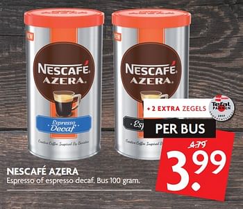 Aanbiedingen Nescafé azera espresso of espresso decaf - Nescafe - Geldig van 10/09/2017 tot 16/09/2017 bij Deka Markt