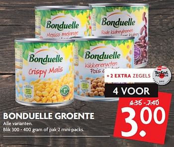 Aanbiedingen Bonduelle groente - Bonduelle - Geldig van 10/09/2017 tot 16/09/2017 bij Deka Markt