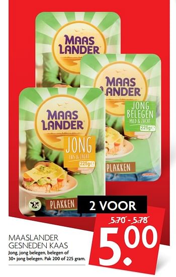 Aanbiedingen Maaslander gesneden kaas - Maaslander - Geldig van 10/09/2017 tot 16/09/2017 bij Deka Markt