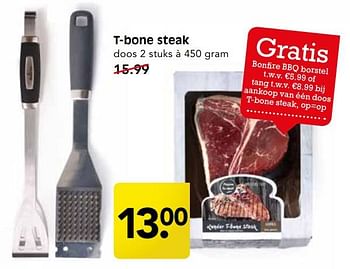 Aanbiedingen T-bone steak - Huismerk - Em-té - Geldig van 10/09/2017 tot 16/09/2017 bij Em-té