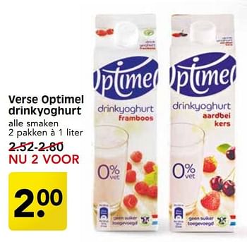 Aanbiedingen Verse optimel drinkyoghurt - Optimel - Geldig van 10/09/2017 tot 16/09/2017 bij Em-té