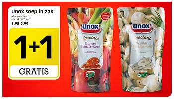 Aanbiedingen Unox soep in zak - Unox - Geldig van 10/09/2017 tot 16/09/2017 bij Em-té