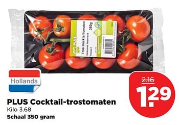 Aanbiedingen Plus cocktail-trostomaten - Huismerk - Plus - Geldig van 10/09/2017 tot 16/09/2017 bij Plus