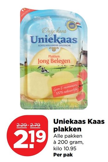 Aanbiedingen Uniekaas kaas plakken - Uniekaas - Geldig van 10/09/2017 tot 16/09/2017 bij Plus