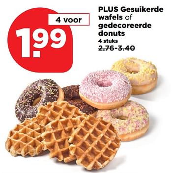 Aanbiedingen Plus gesuikerde wafels of gedecoreerde donuts - Huismerk - Plus - Geldig van 10/09/2017 tot 16/09/2017 bij Plus