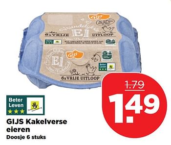 Aanbiedingen Gijs kakelverse eieren - Gijs - Geldig van 10/09/2017 tot 16/09/2017 bij Plus