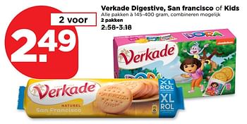 Aanbiedingen Verkade digestive, san francisco of kids - Verkade - Geldig van 10/09/2017 tot 16/09/2017 bij Plus