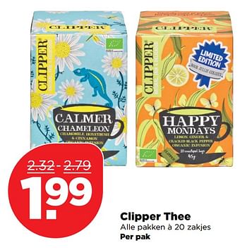 Aanbiedingen Clipper thee - Clipper - Geldig van 10/09/2017 tot 16/09/2017 bij Plus