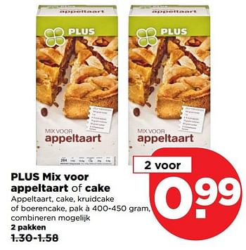 Aanbiedingen Plus mix voor appeltaart of cake - Huismerk - Plus - Geldig van 10/09/2017 tot 16/09/2017 bij Plus